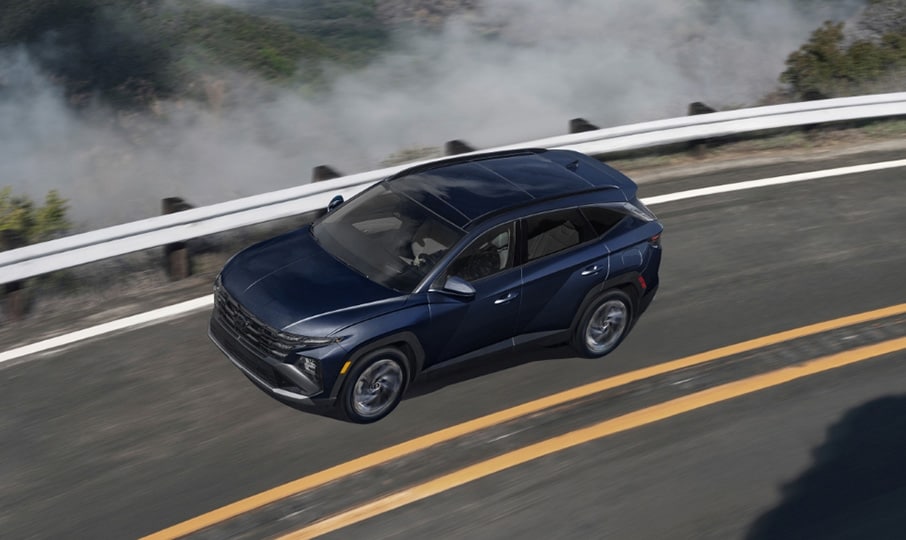 Aerial exterior view of the Hyundai TUCSON