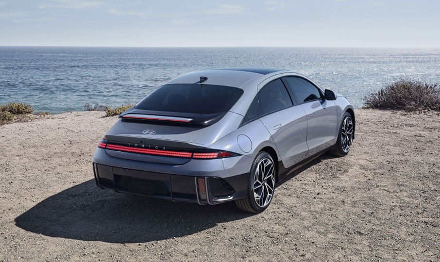 Rear exterior view of Hyundai IONIQ 6