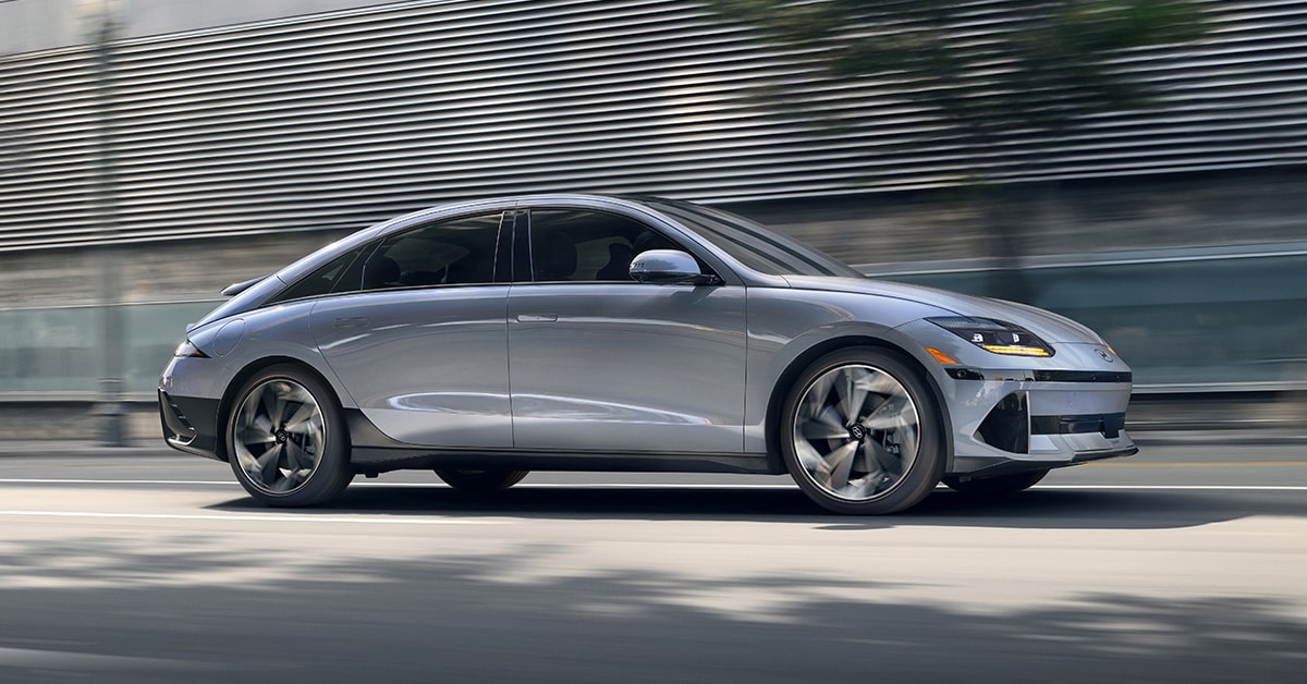 Side exterior view of Hyundai IONIQ 6