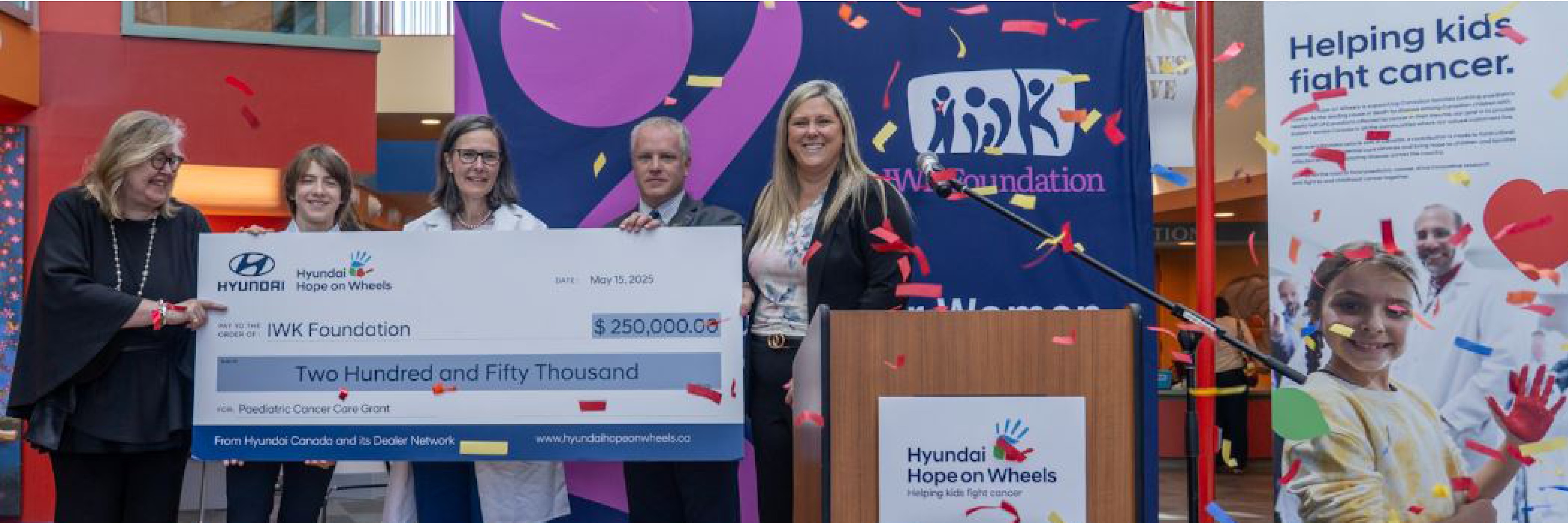 L’espoir sur roues de Hyundai remet un don de 250 000 $ à la Fondation IWK pour les soins contre le cancer pédiatrique