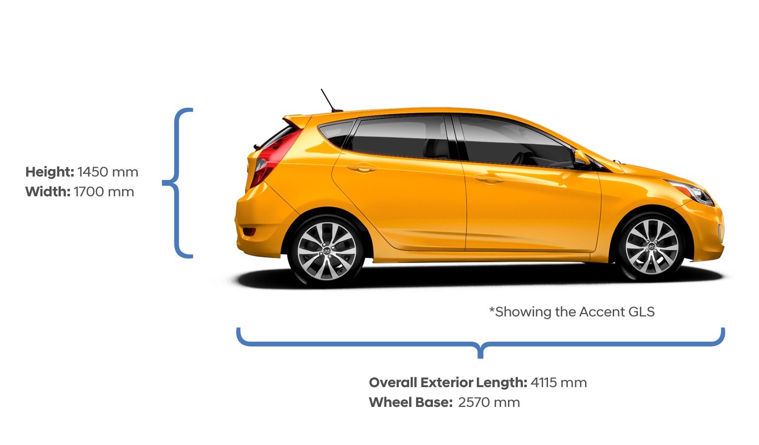Height And Width Specification | Hyundai 5-Door Hatchback Sports Sedan  