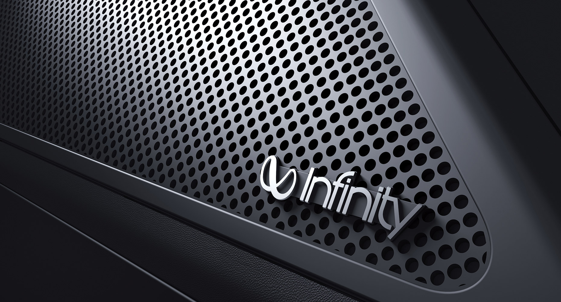 Close up of the Infinity audio system in the Hyundai 2018 ...