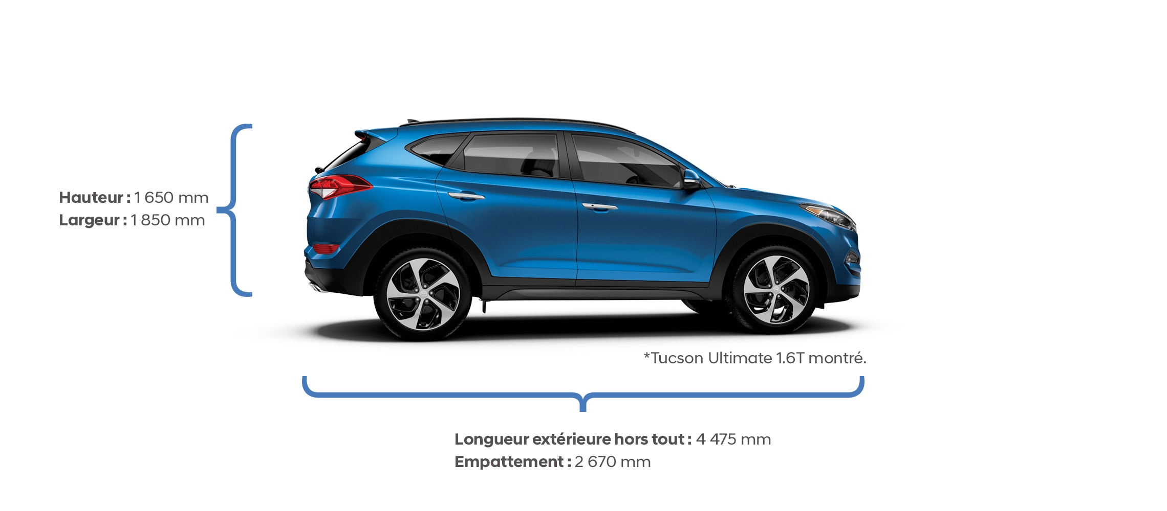 Hauteur et largeur Spécifications du Hyundai 2017 Tucson