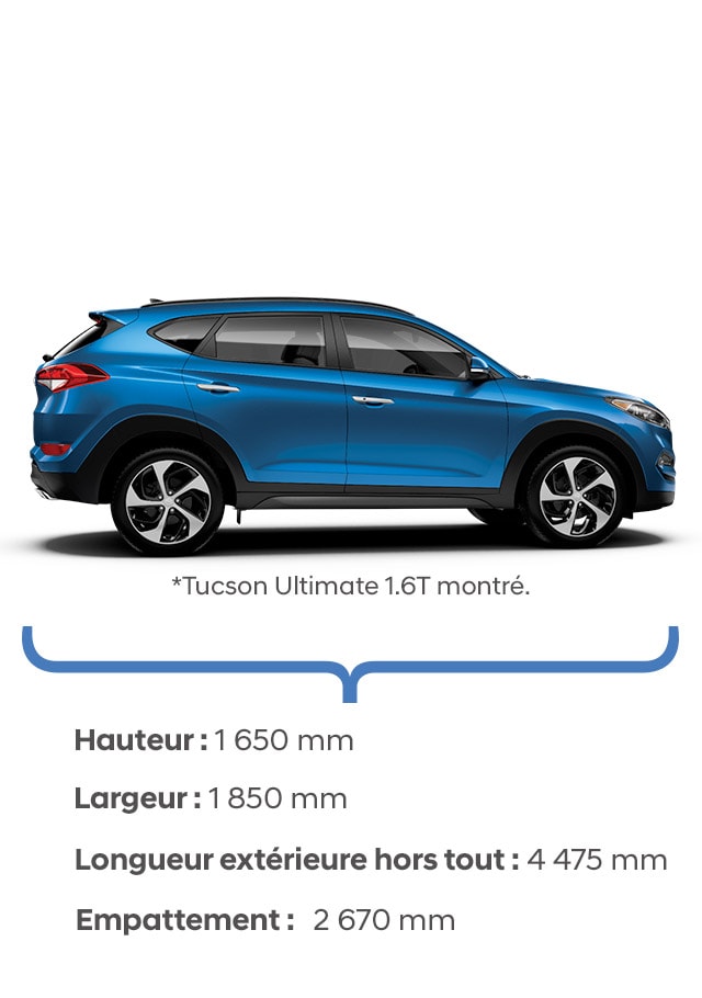 Hauteur et largeur Spécifications du Hyundai 2017 Tucson