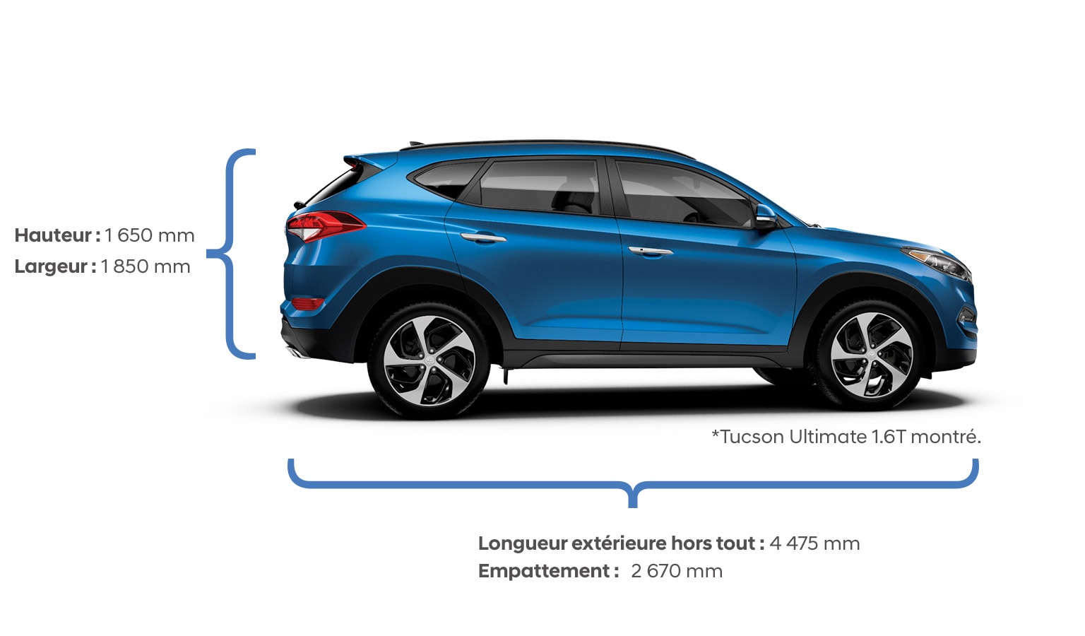 Hauteur et largeur Spécifications du Hyundai 2017 Tucson