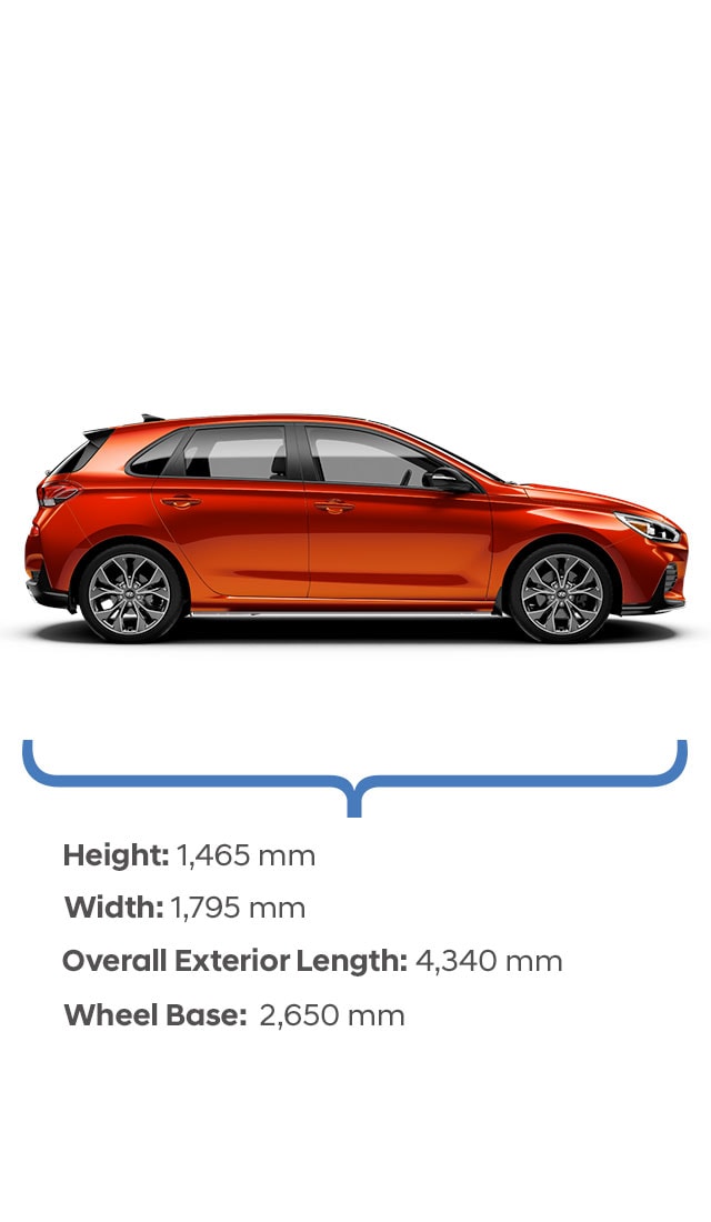 Height and width specifications of the 2020 Elantra GT N Line
