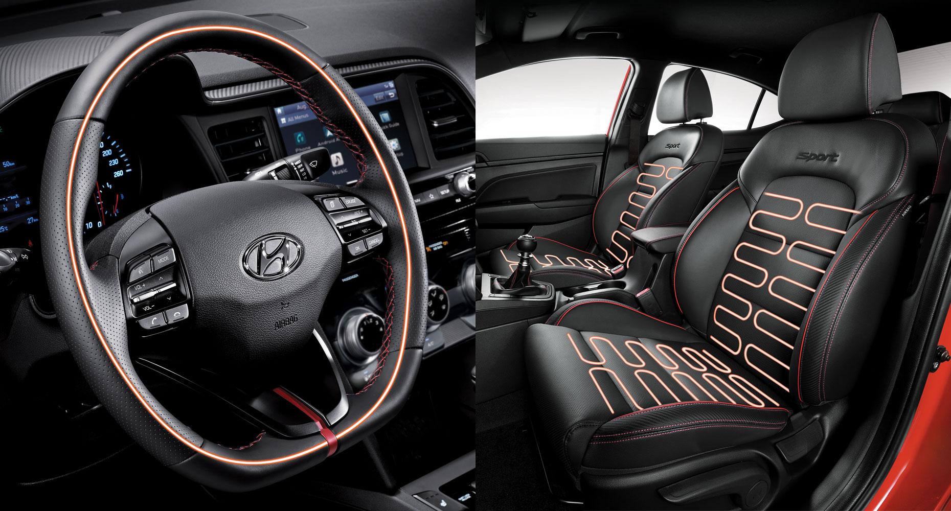 Heated front seats and heated steering wheel