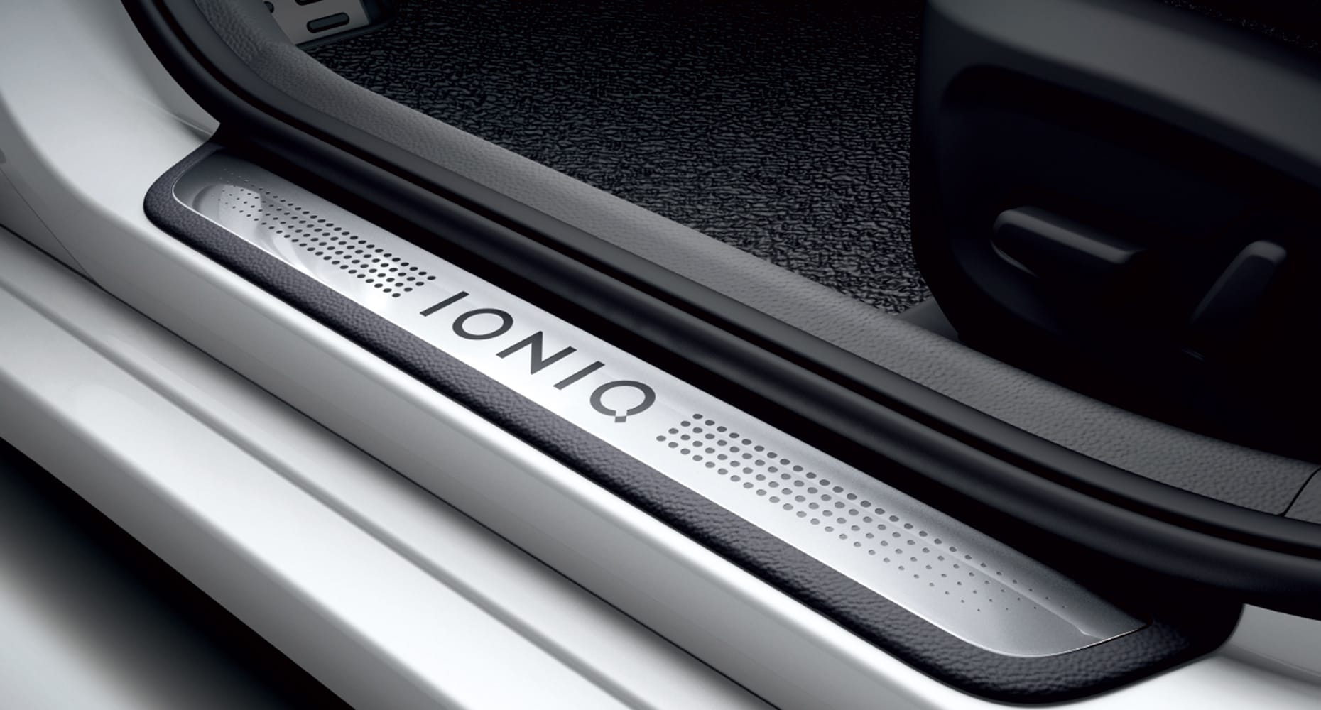 2020 IONIQ logo on the door step