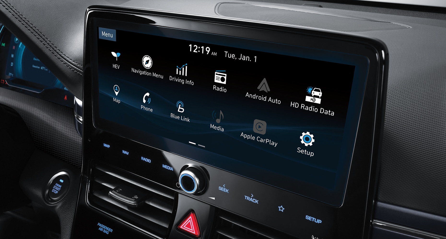 Touch screen display on the 2020 IONIQ Hybird
