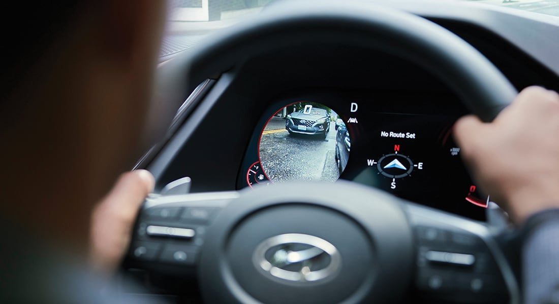 Interior digital display cluster of the 2020 Sonata