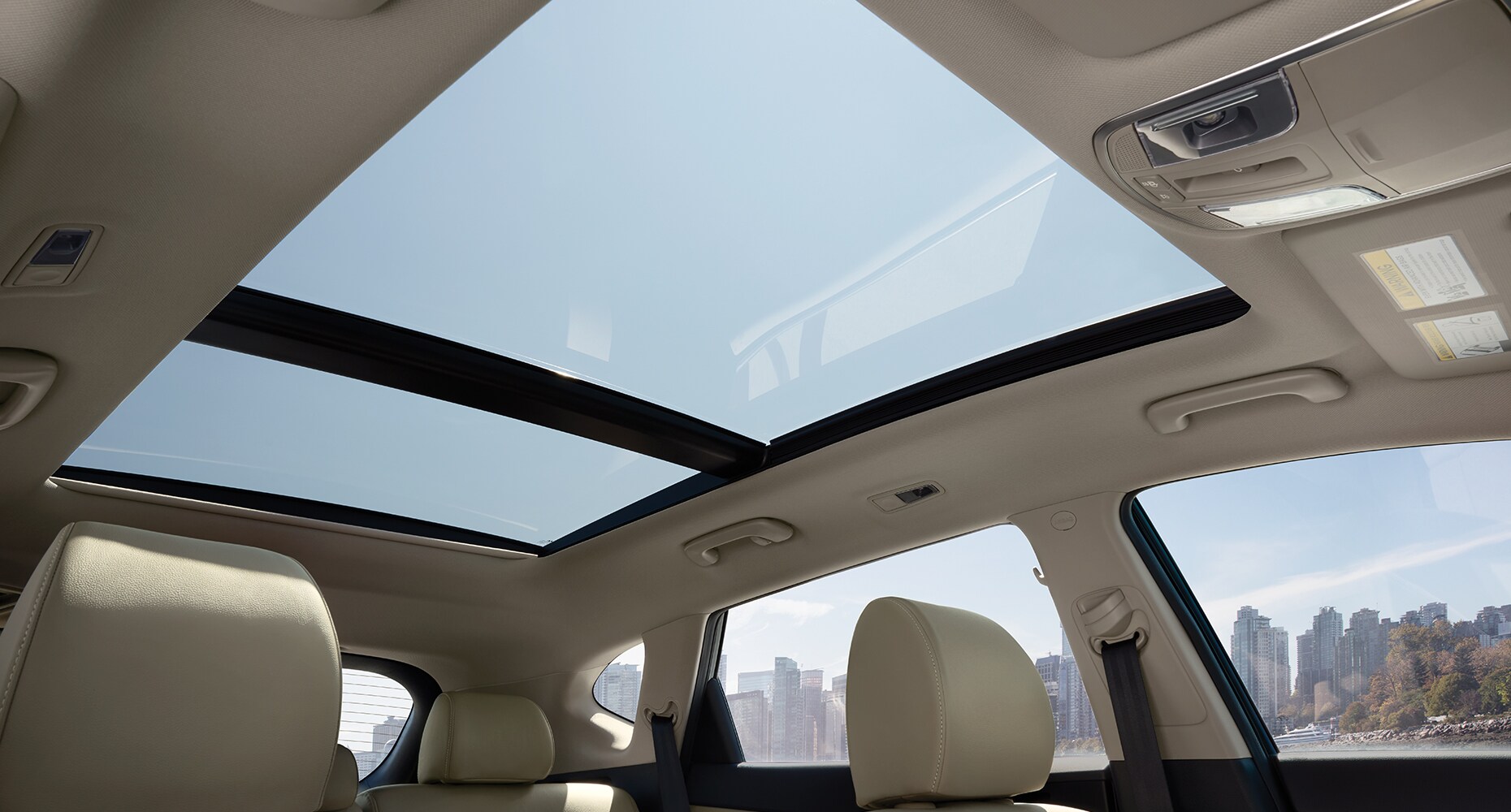 Interior panoramic sunroof on the 2020 Tucson.