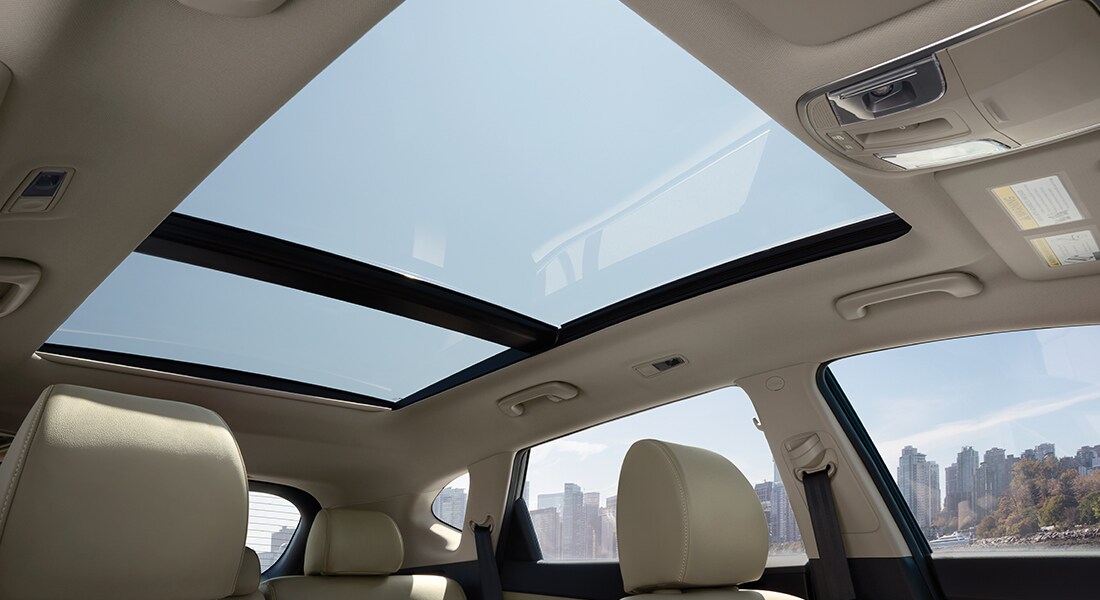 Interior panoramic sunroof on the 2020 Tucson.