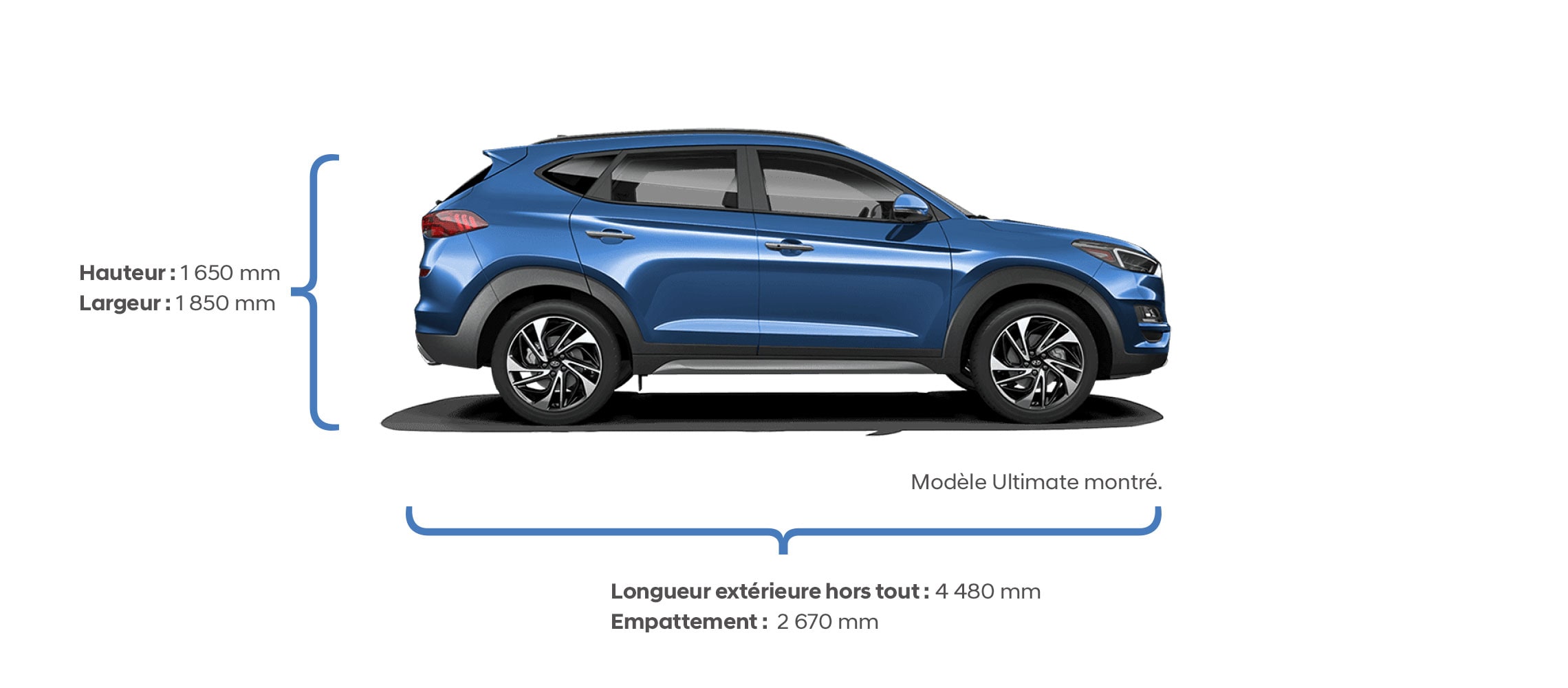 Hauteur et largeur Spécifications du Hyundai 2017 Tucson