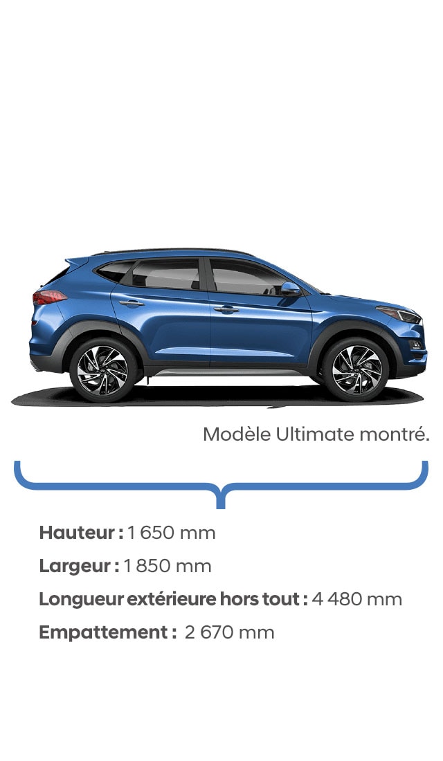 Hauteur et largeur Spécifications du Hyundai 2017 Tucson