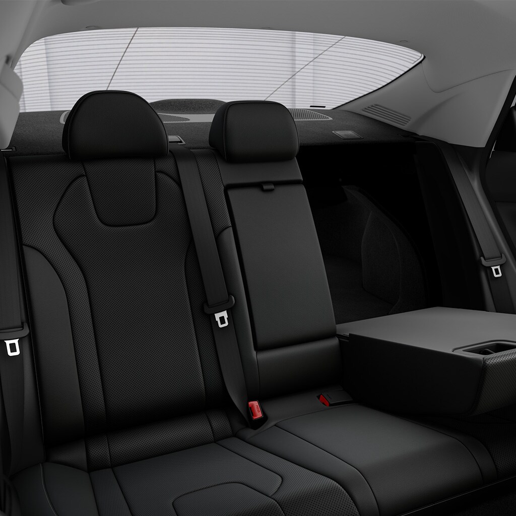 Interior back seats of the 2021 Elantra Hybrid in black
