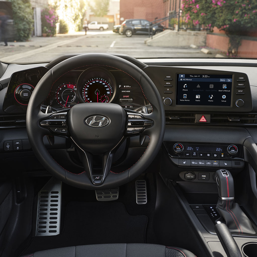 Front interior of the 2021 Elantra N Line 