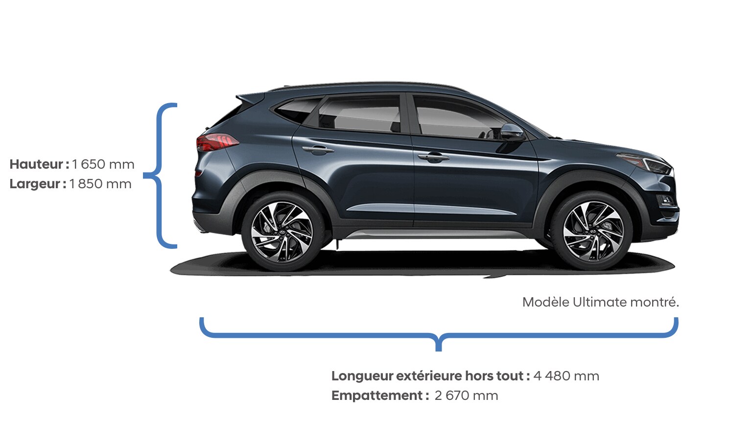 Hauteur et largeur Spécifications du Hyundai 2017 Tucson