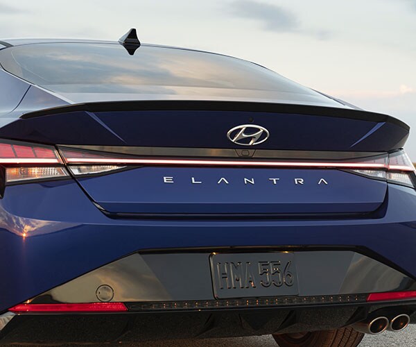 Rear Exterior of the 2021 Elantra N Line in blue