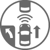 safety features icons s forward collision with pd cyclist junction turning detection grey