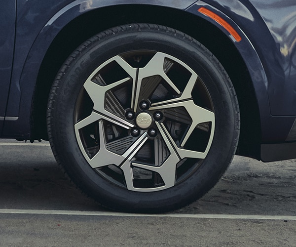 Side exterior view of alloy wheels on the 2022 PALISADE