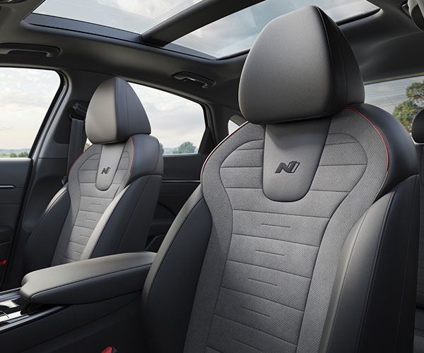 N Line sport bucket seats with Nappa leather in the 2022 Sonata