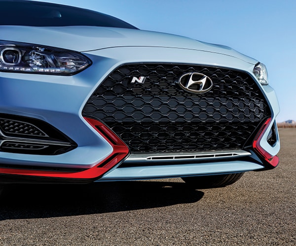 Front view of the 2022 Veloster N grille