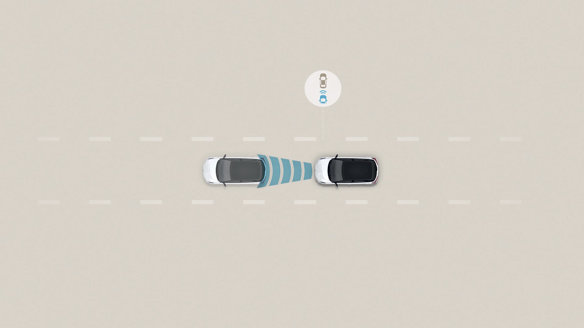 Image d’un KONA électrique 2024 démontrant l’utilisation du régulateur de vitesse adaptatif.