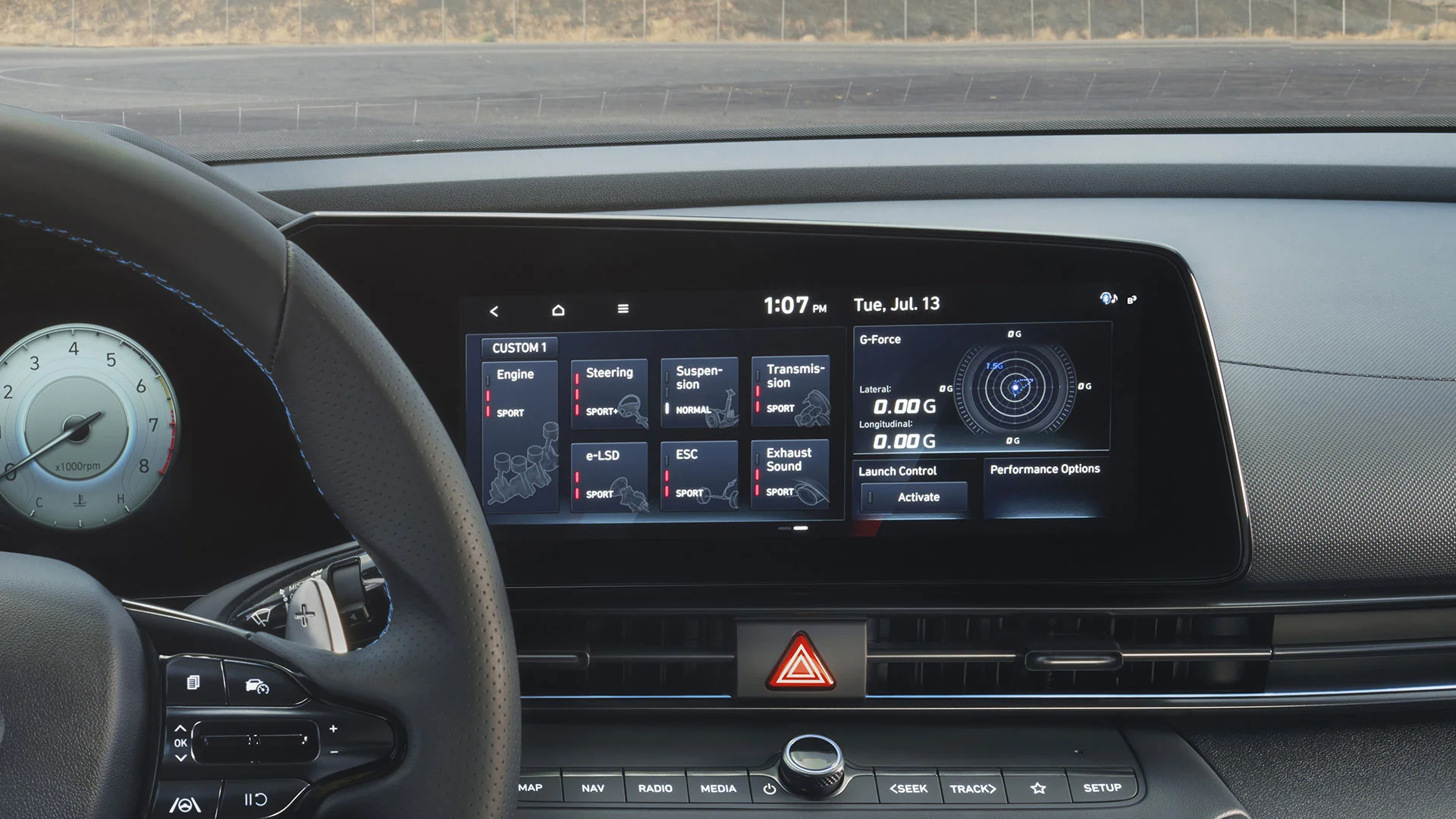 Standard, full-colour 10.25" touch-screen with navigation system showcases information and entertainment brilliantly and beautifully. Seamlessly access Apple CarPlay™ and Android Auto™ smartphone connectivity and the Bluetooth® hands-free phone system. The screen can be split three ways to show your preferred information all at once.
