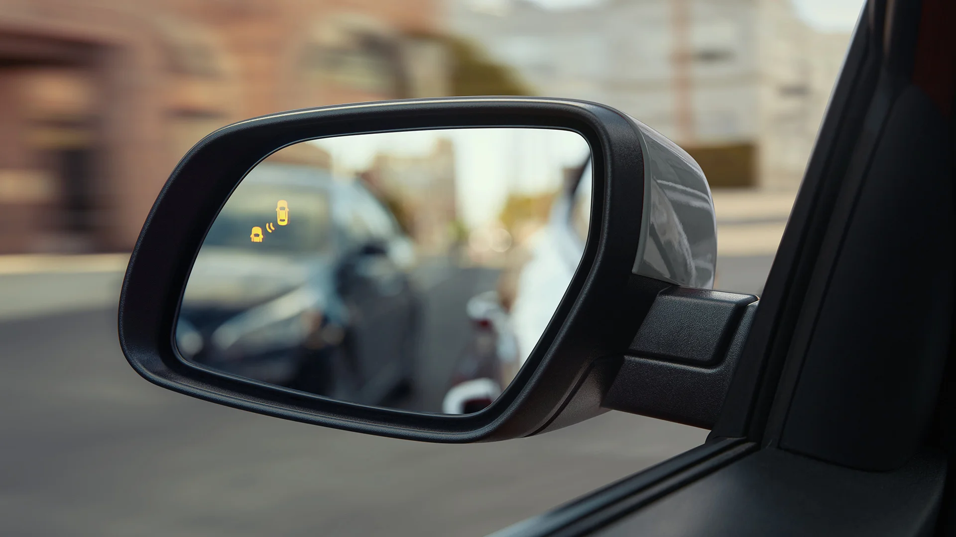 Available Blind-Spot Collision Warning helps warn you of a vehicle in your blind spot. Plus, our innovative system also features Lane Change Assist, which will detect the speed of the vehicle in the adjacent lane. If this vehicle is approaching faster than you can safely make the lane change, it will signal an alarm.