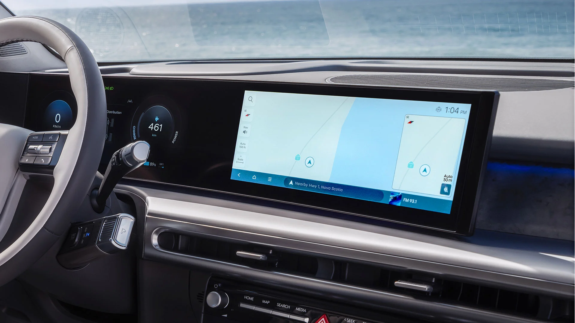 Interior view of the 2027 Hyundai IONIQ 9 built-in navigation