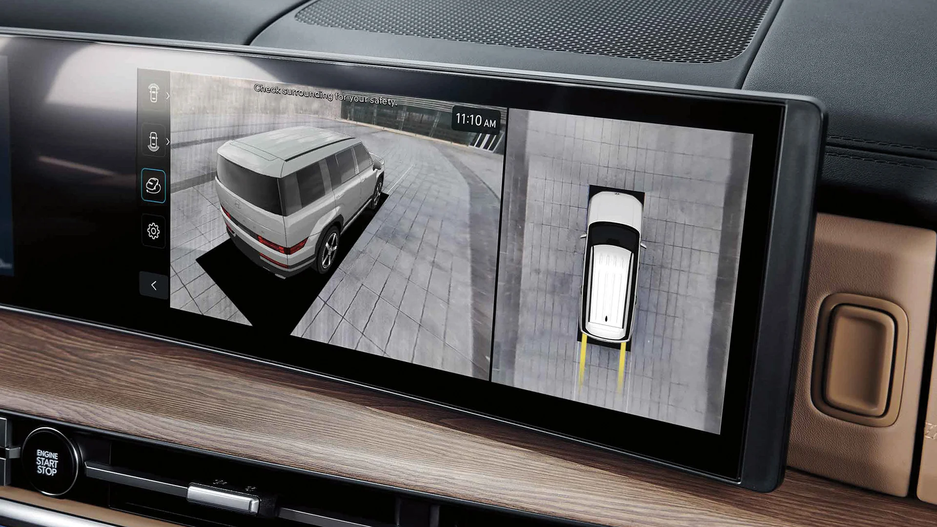 Available on Luxury and Ultimate Calligraphy models – get multiple perspectives when you park, including an aerial view of the vehicle, for a comprehensive look at your surroundings. Choose from full 360-degree, front, rear or curbside views to help you see every angle. 