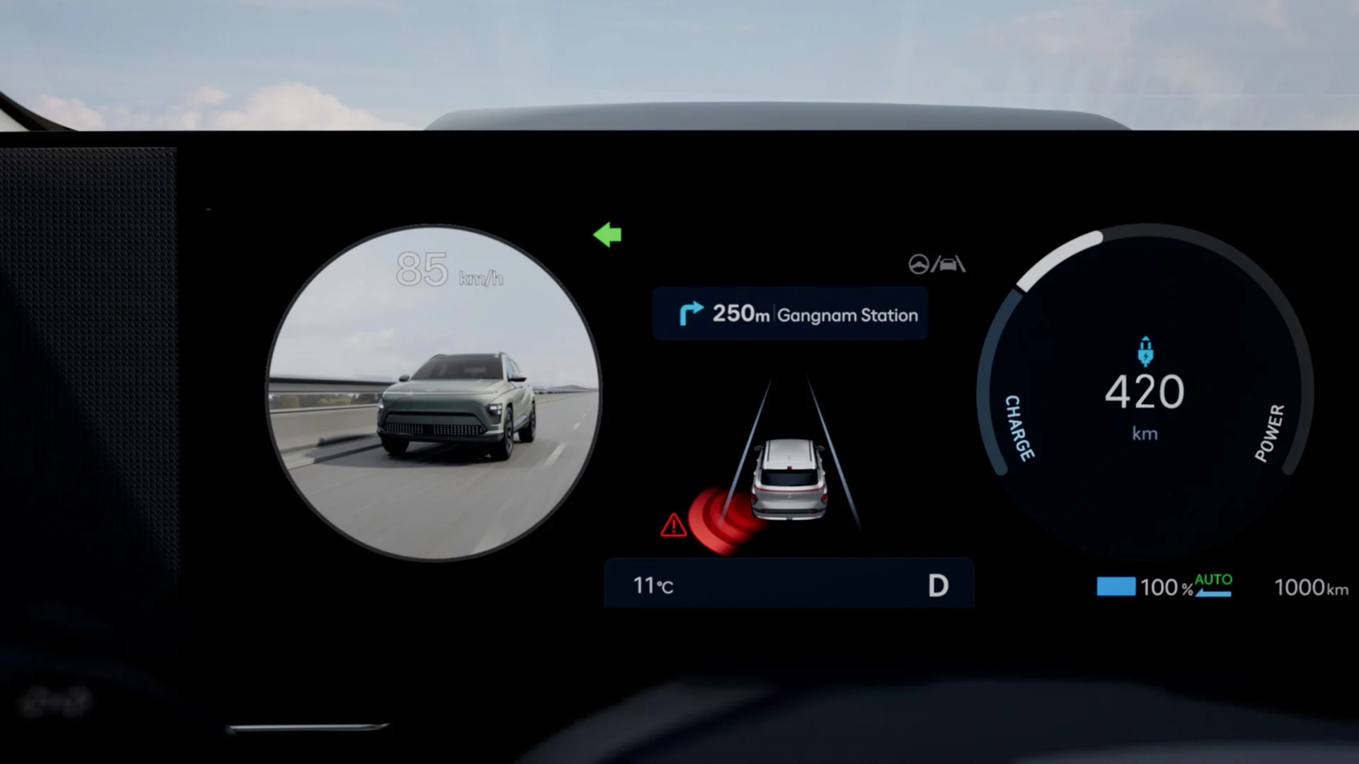 The available, confidence-inspiring Blind View Monitor streams a live visual of your blind spot directly into the gauge cluster to provide you with added perspective. 